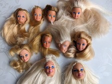 Lot n°1 de 10 têtes Barbie à restaurer vintage années 80's 90's