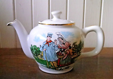 Theière décor couple d'Auvergnats et fermette arborée