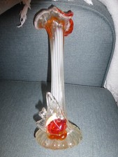 VASE SOLIFLORE VERRE MURANO AVEC POISSON DECO EN RELIEF