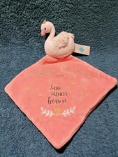 Doudou Plat Cygne Rose Blanc