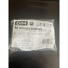 DIM lot de 5 masques tissu coton protection visage filtration air lavable 30 foi