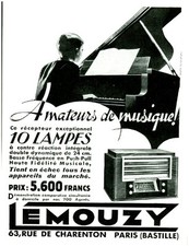 Publicité ancienne musique Lemouzy 1938 issue de magazine