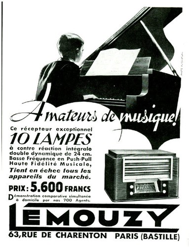 Publicité ancienne musique