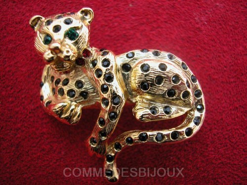 Broche léopard 2 dorée - 2,
