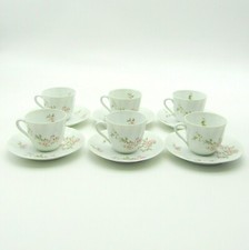 Limoges. Bernardaud. 6 tasses à café en porcelaine modèle Amandine