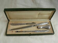 ANTIQUE FRENCH SOLID SILVER WRITING SET,4 PIECES,LATE 19th CENTURY