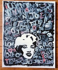 Tableau Maryline Monroe pop art Street Art 50x40cm/toile signé Zoune