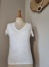 I CODE : LE TEE SHIRT DE MADEMOISELLE I CODE BLANC ETOILES DORÉES