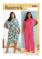 6826 PATRON BUTTERICK 2 CREATIONS ROBE ET COMBINAISON DRAPEE   46 AU 52