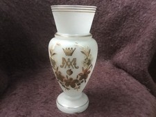 VASE OPALINE RELIGIEUSE NAPOLÉON III AVÉ MARIA COURONNE