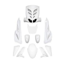 Kit Carrosserie BCD 7 pièces Blanc pour MBK Stunt 50cc et Yamaha Slider 50cc