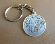 Ancien porte cle bi-métal Automobiles Alfa Roméo Garage Geispolsheim Années 90.