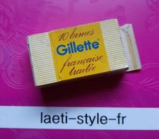 R18208 ancienne boite de lame de rasoir gillette avec 3 lames emballées vintage 