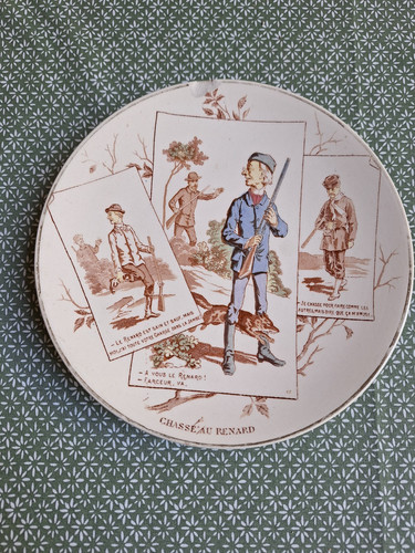 Assiette ancienne chasseurs - ancienne,