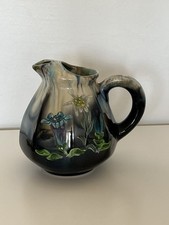 PICHET VINTAGE CERAMIQUE EMAILLEE DECOR FLORAL PEINT. Couleurs Tendance