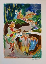 André PLANSON : Promeneurs avec un âne, Gravure signée