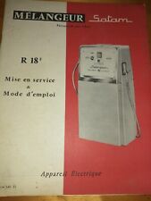 Ancien Catalogue Notice Pompe à Essence Mélangeur Satam R 18 F1963 Garage ancien