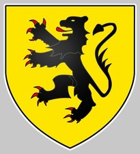 STICKER BLASON REGION NORD ARMOIRIES LION DE FLANDRE AUTOCOLLANT BA079