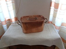 ANCIENNE DAUBIÈRE BRAISIÈRE EN CUIVRE XIXème. ASSEMBLAGE EN QUEUE D'ARONDE