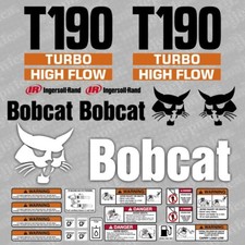 Kit autocollants/stickers de remplacement pour Bobcat T190 Turbo High Flow