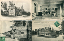AUNEAU BLEURY SAINT SYMPHORIEN LOT de 4 cartes sur le château d'Esclimont