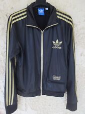Veste ADIDAS CHILE 62 rétro vintage noir or TREFOIL sport jacket giacca felpa M