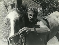 CHEVAUX vers 1970 tournages de film cavalier Dave Branden 3 photos 21 x 27 cm