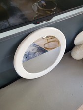Miroir rond en plastique blanc