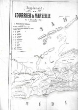 COURRIER DE MARSEILLE  CARTE DU THEATRE  D OPERATIONS MILITAIRES EN ALGERIE 1845