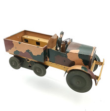 Jouet Ancien VÉBÉ camion transport de troupe - Militaire - Soldat - Tôle vintage