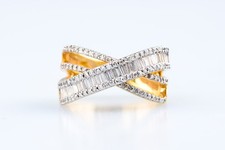 Bague croisée diamants