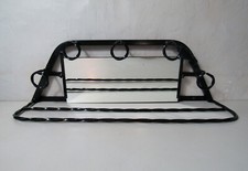 ancien porte manteau en métal fer forgé étagère miroir patère vintage