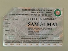 TICKET ROLAND GARROS 1997 31