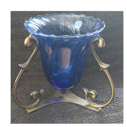 Partylite blue glass vase - partylite, with