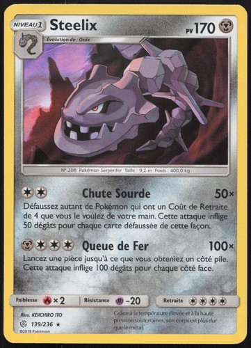 Carte pokémon steelix 139 - carte,