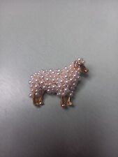 jolie broche mouton métal doré & perle