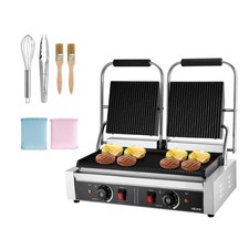 VEVOR Presse à panini commerciale VEVOR, plaque de cuisson 48 x 23 cm