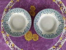 2 Assiette Creuse Terre de Fer Au Planteur de Caïffa Modèle Guirlande 4 Bleu G11