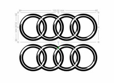 2 STICKERS AUDI LOGO vinyl tuning moto 35X100mm chacun