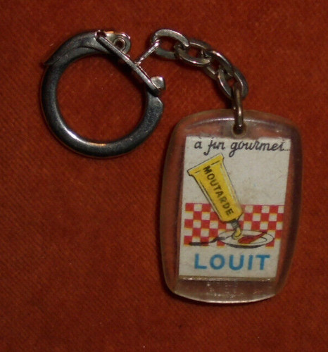 Porte clés joli pot moutarde - porte-clés,
