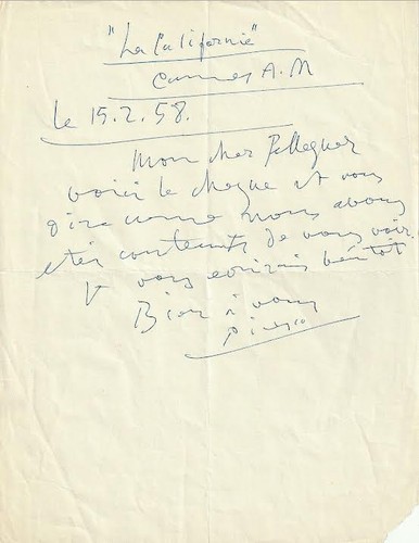 Lettre autographe picasso - lettre,