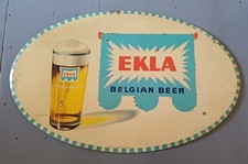 Ancienne Plaque Tôle Publicitaire Non Émaillée Lithographiée Bière Brasserie...