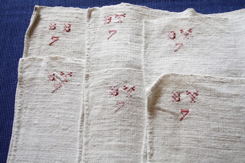 Lot 6 torchons anciens - lot,