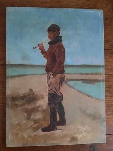 Portrait huile bois - portrait, tableau