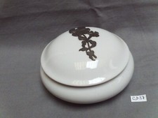 ancien coffret à bijoux en porcelaine du Berry décor étain vers 1980 (CD37)