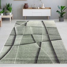 Tapis à motif géométrique vert pour salon chambre couloir salle à manger