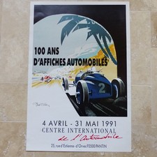 100 ANS D'AFFICHES AUTOMOBILE , AFFICHE ORIGINALE EXPOSITION 1991 , 80 x 55 cm