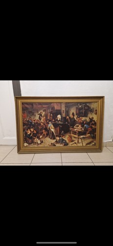 Tableau ancien huile sur toile - tableau,