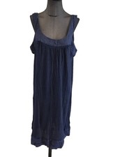 Très Belle Robe Lin marine 120% Lino 42/44 Tbe
