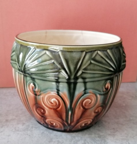 Cache pot faïence art déco - ,
